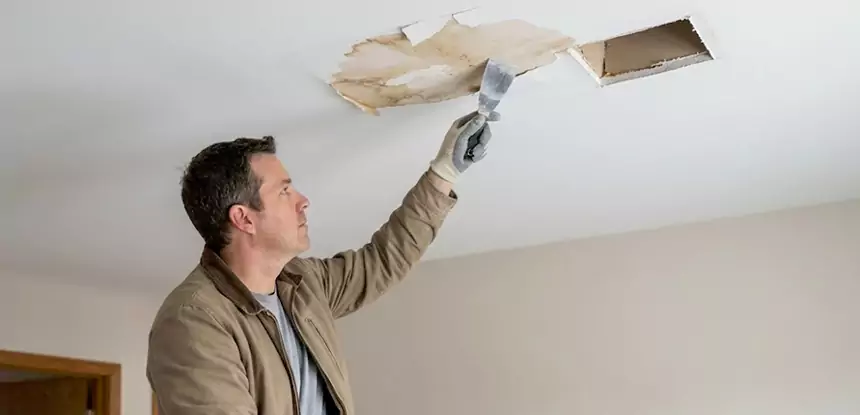 Ceiling Water Stain and Drywall Repair in Dacula